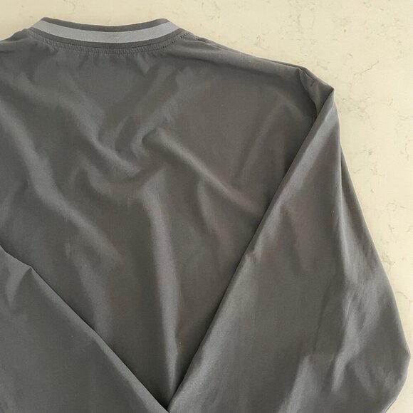 PGA Tour Performance V Neck LS Lightweight Poly Golf Windbreaker Top Blk Grey L - Picture 7 of 12